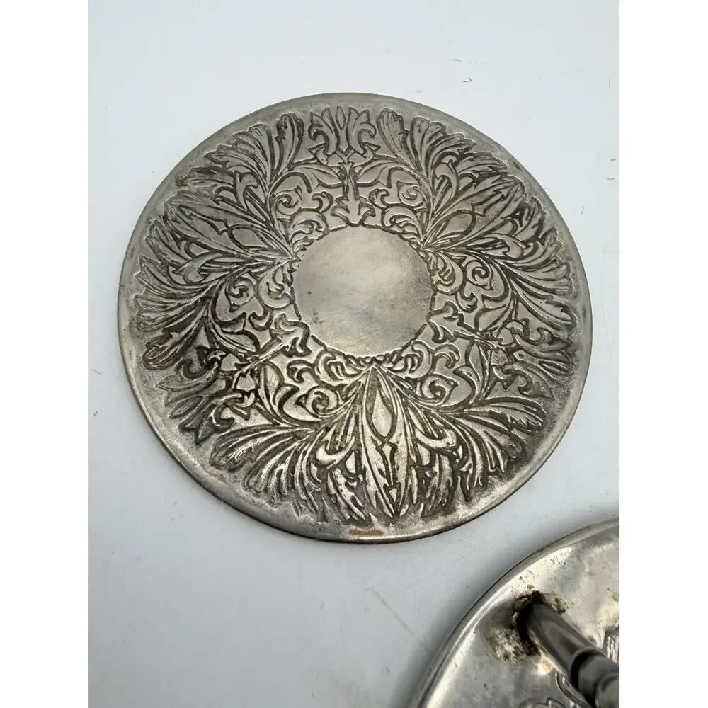 Vintage Set Of 5 Silver Plated Coasters